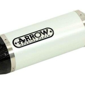 YAMAHA MT-07 14-16/TRACER 700 16 HOMOL. ALUMINIUM WHITE THUNDER SILENCER WITH CARBON END CAP FOR ARROW COLLECTORS