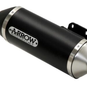 KYMCO DOWNTOWN 125 09/16- KAWASAKIJ300 16 URBAN ALUMINIUM DARK EXHAUSTWITH BLACK STEEL END CAP FOR ARROW COLL.