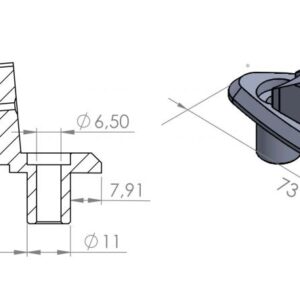 ADAPTER LEFT SIDE FOR FAIRING DAYTONA 675