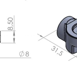 RIGHT ADAPTER BACK MIRROR HI-TECH I,II,III,GT,F1