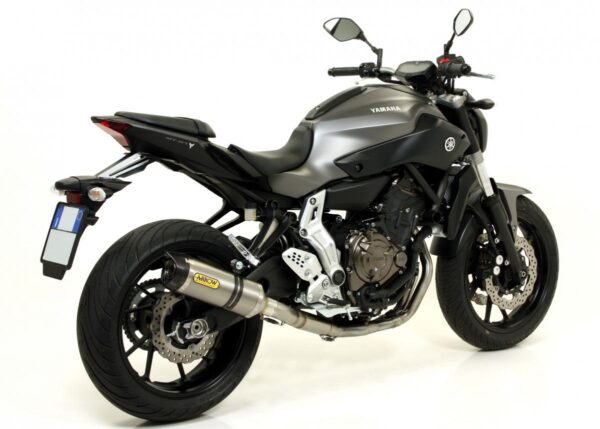 YAMAHA MT-07 14-16/TRACER 700 16 HOMOL. TITANIUM THUNDER SILENCER WITHCARBON END CAP FOR ARROW COLLECTOR