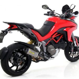 DUCATI MULTISTRADA 1200 15-17 HOM. TITANIUM WORKS SILENCER WITH CARBON END CAP + STEEL LINK PIPE NO KAT