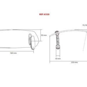 VISOR MULTIADJUSTABLE CLIP-ON 277X100MM. C/CLEAR