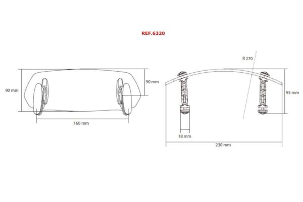 VISOR MULTIADJUSTABLE CLIP-ON 277X100MM. C/CLEAR