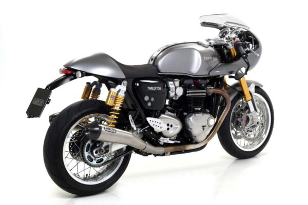 TRIUMPH THRUXTON/SPEED TWIN 1200/1200RHOMOLO.NICHROM PRO-RACE RH+LH SIL. WITH CARBON END CAP FOR ORIGIN.COLLECTOR