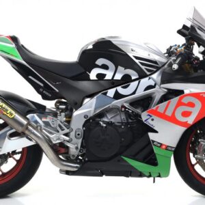 APRILIA RSV4 RF 17/18 HOMOLOGATED GP2TITANIUM SILENCER + STAINLESS STEEL LINK PIPE FOR ORIGINAL COLLECTORS