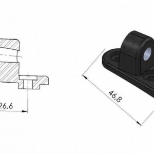 ADAPTER REAR MIRROR RIGHT GTI DUCATI V3