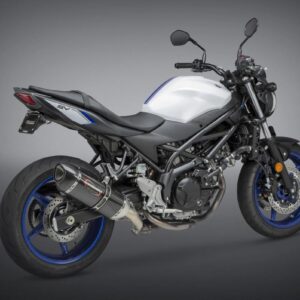 SV650 17-22/SV650X 19-22 Alpha Stainless Slip-On Exhaust, w/ Carbon Fiber Muffler