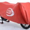 Dust Cover - Red with White Piping & Print