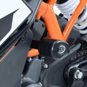 Aero no-cut Frame Sliders (WHITE), KTM RC125/200/390 all up to 21