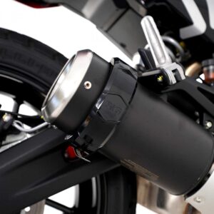 Oval Supermoto Style Exhaust Protector - BLACK