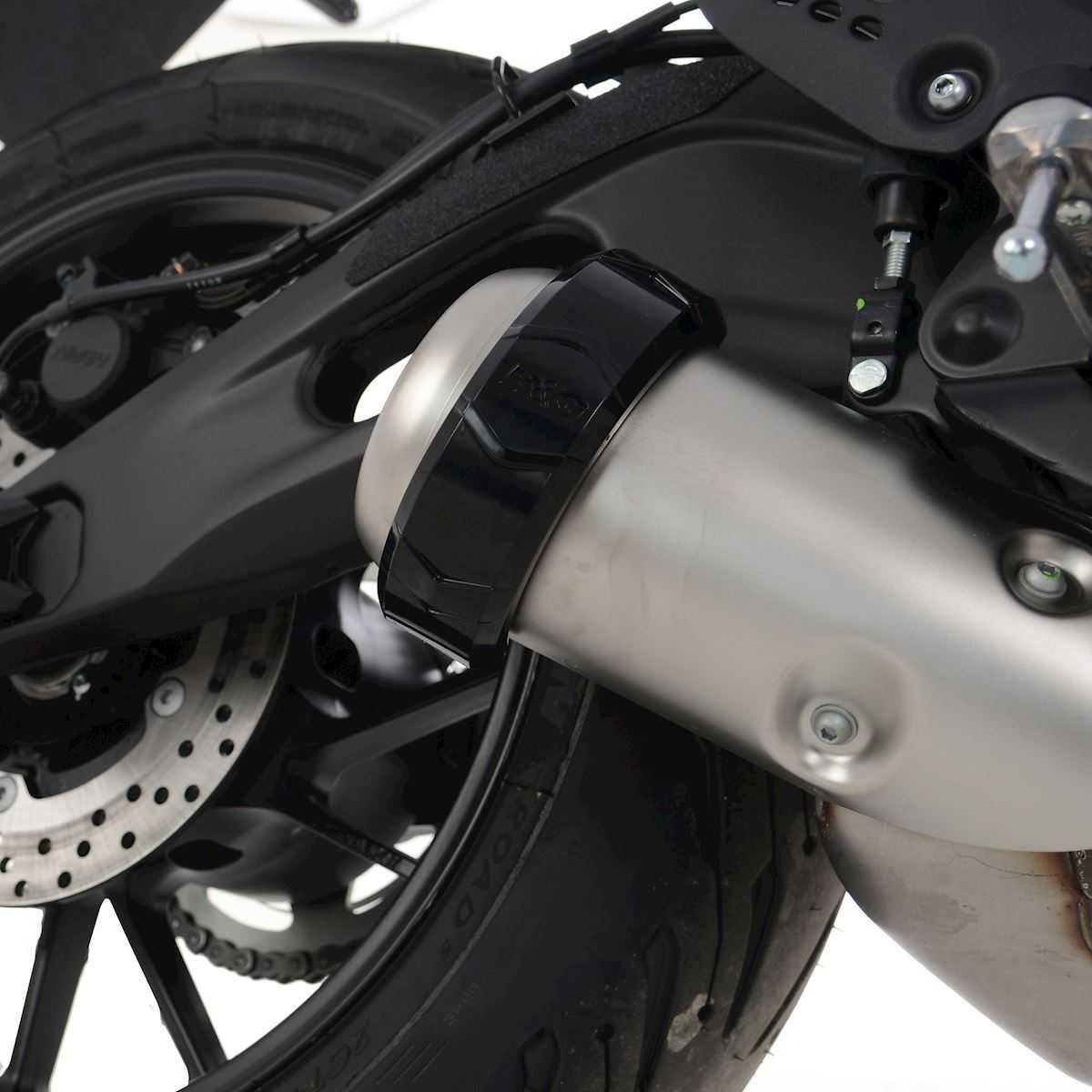 Round Supermoto Style 4.5" to 5" Exhaust Protector - BLACK