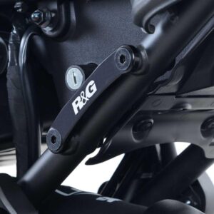 Rear Footrest Plates (pair, BLACK), Yamaha XSR700