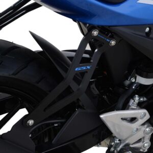 Exhaust Hanger, BLACK with blue logo, Suzuki GSX-R125 / GSX-S125