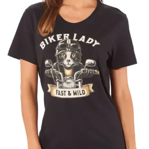 BIKER CAT DAM T-SHIRT